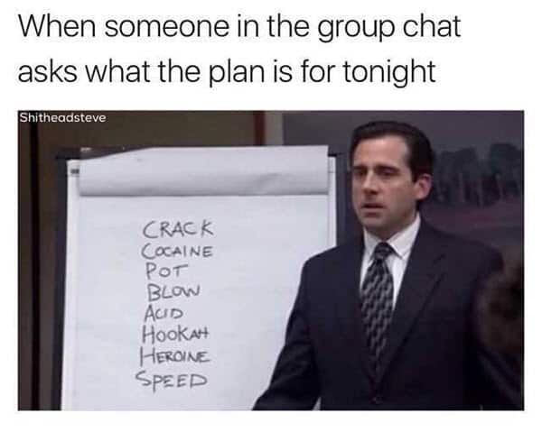 group chat plans meme