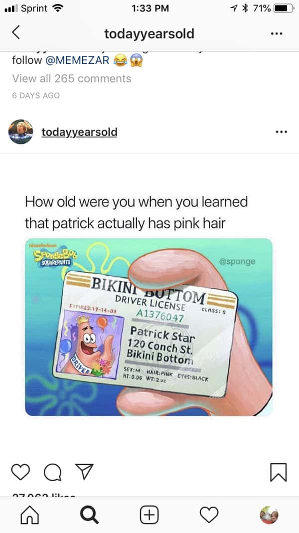 i was today years old patrick star memes