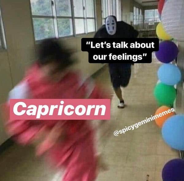 capricorn feelings meme