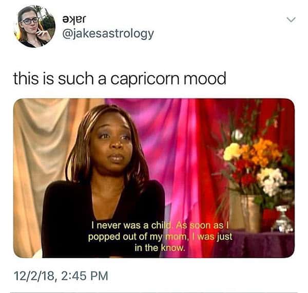 capricorn mood meme