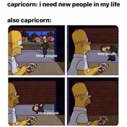 capricorn new people meme