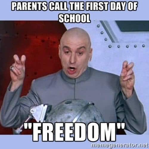 first day of school freedom meme