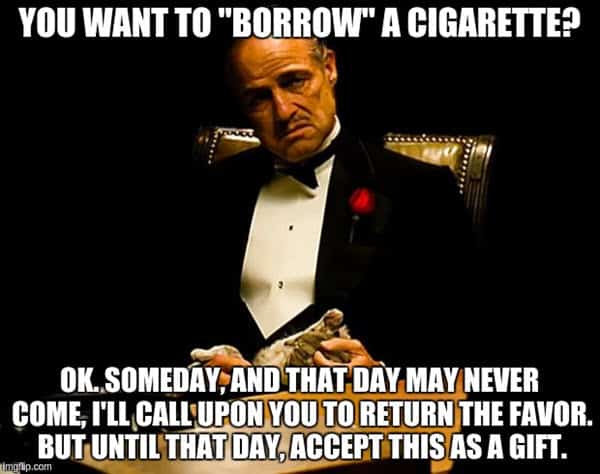 godfather borrow a cigarette meme