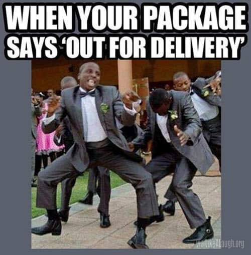 happy dance out for delivery meme