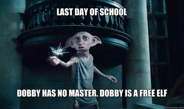 last day of school dobby meme