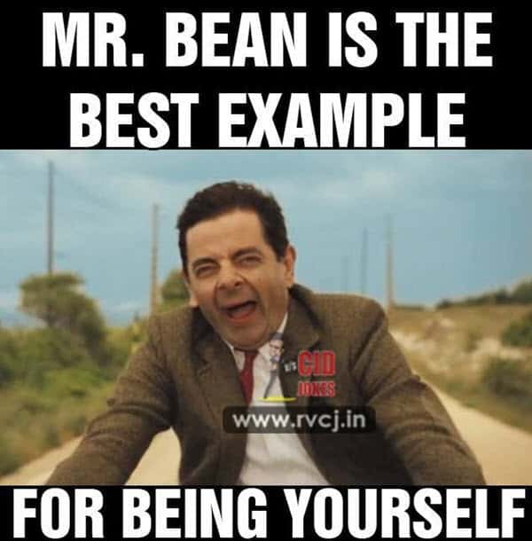 mr bean being yourself meme