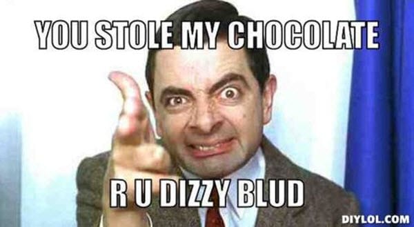 mr bean stole my chocolate meme