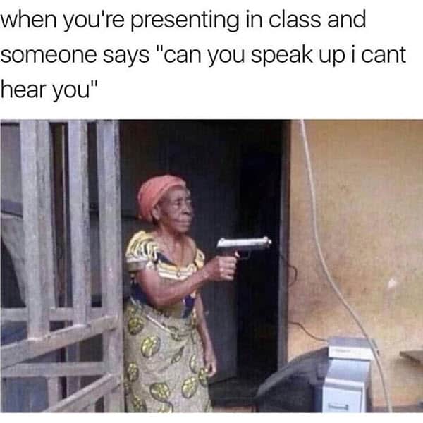 super funny presenting in class memes