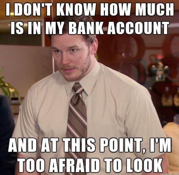 broke bank account meme