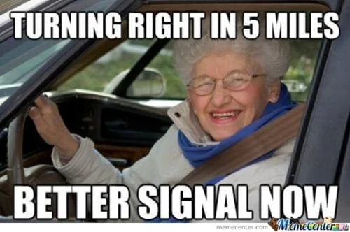 old people turning right memes