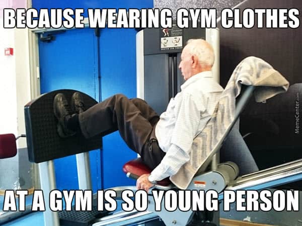 old people wearing gym clothes memes