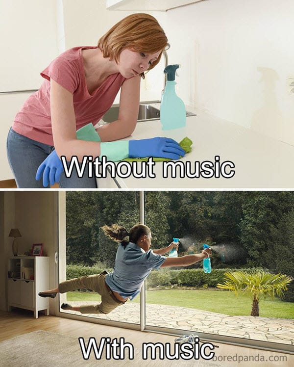cleaning music meme