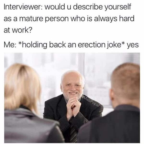 job interview describe yourself meme