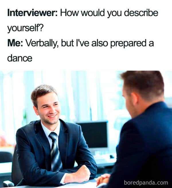 job interview verbally meme