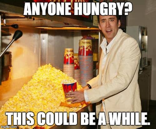 popcorn anyone hungry meme