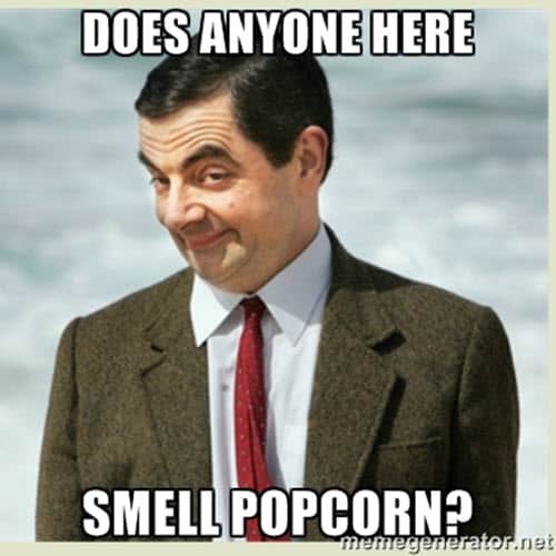 popcorn smell meme