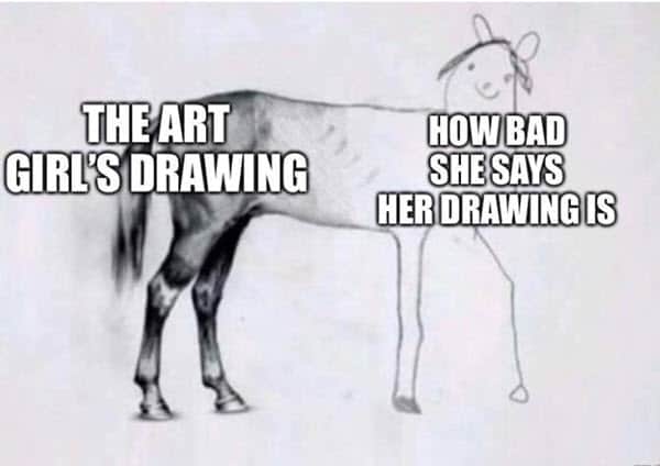drawing art girl meme