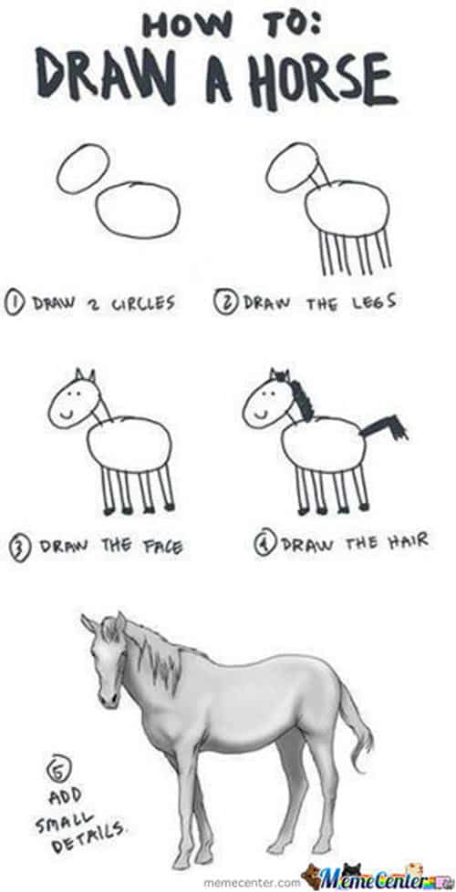 drawing draw a horse meme