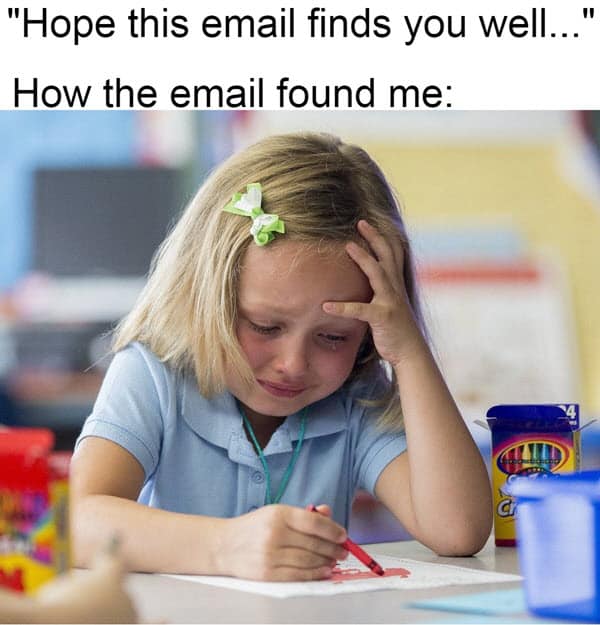 hope this email finds you well in tears memes