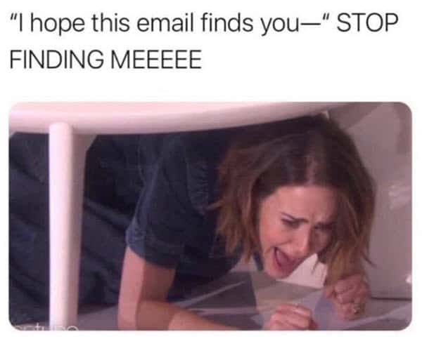 hope this email finds you well stop finding me memes