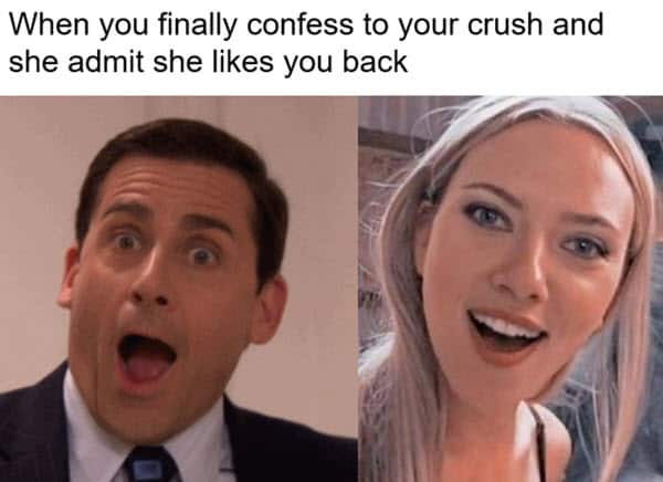 surprised face confess to your crush meme