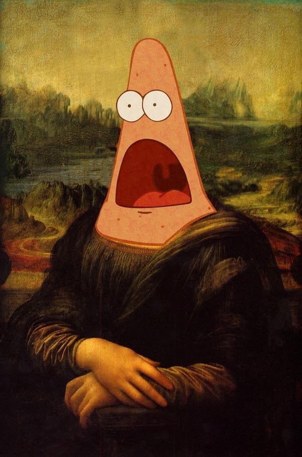 surprised face patrick monalisa meme