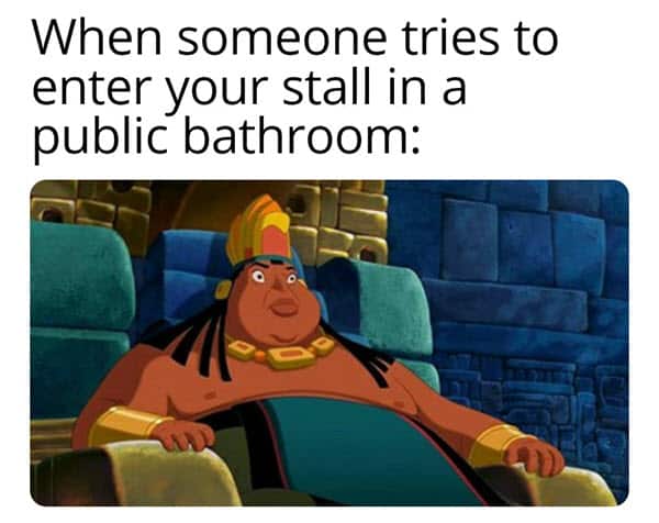 surprised face public bathroom meme