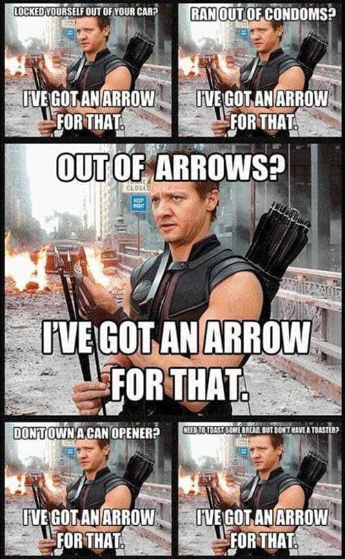 avengers hawkeye arrows meme