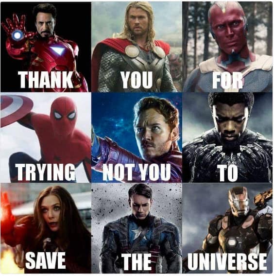 avengers thank you meme