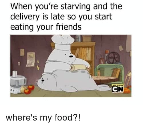 food delivery memes starving