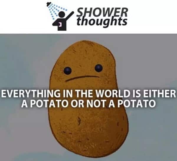 potato shower thoughts meme