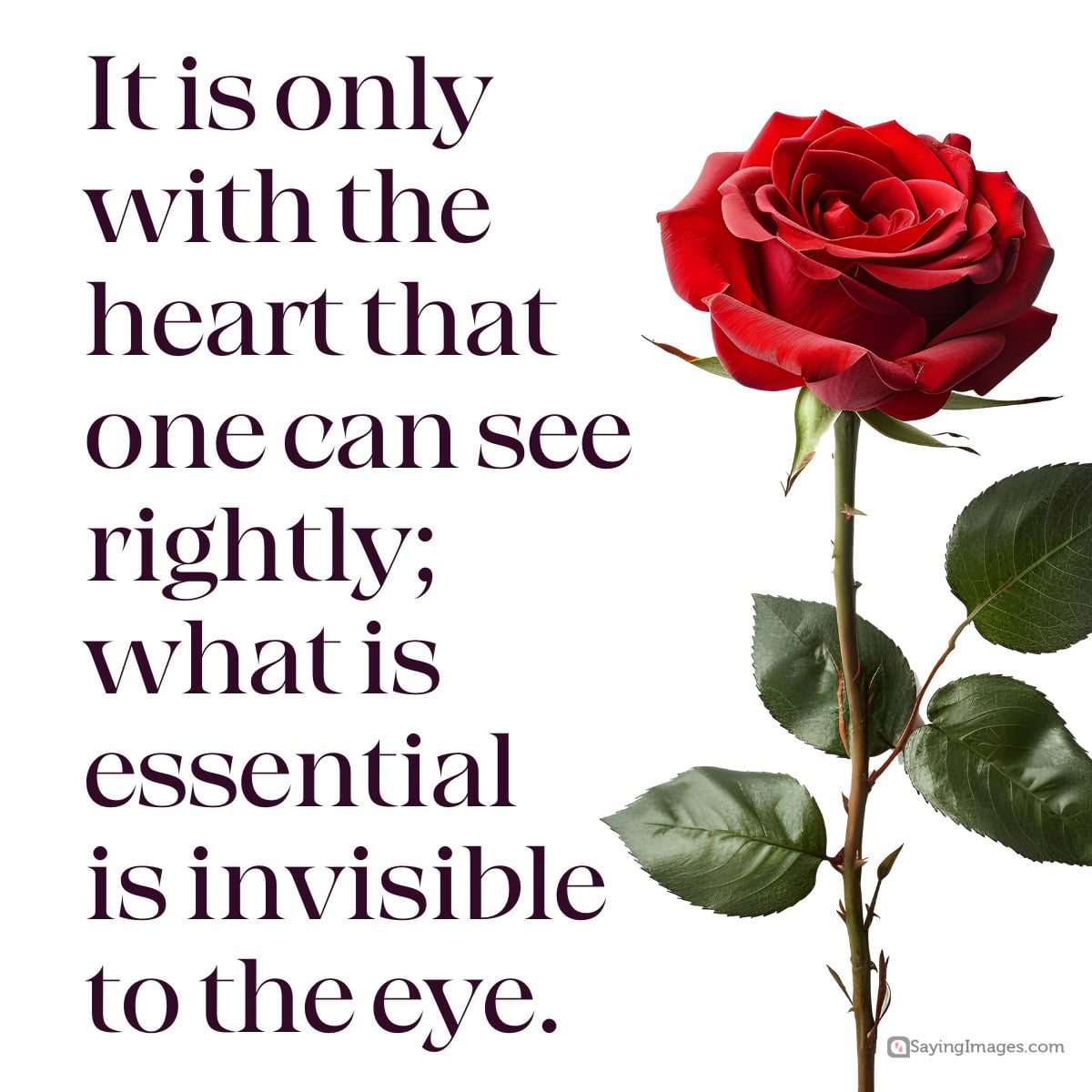 It is only with the heart that one can see rightly