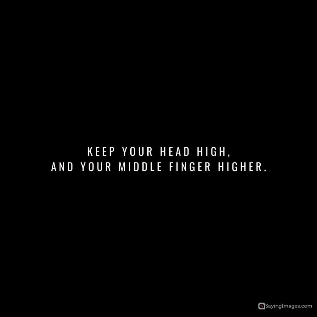 keep your head up andmiddle finger higher quotes