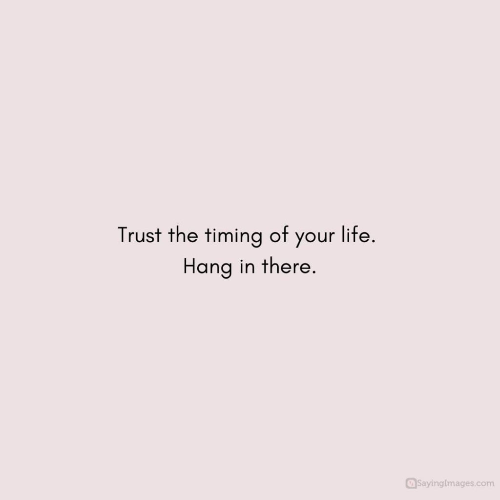 trust the timing of your life