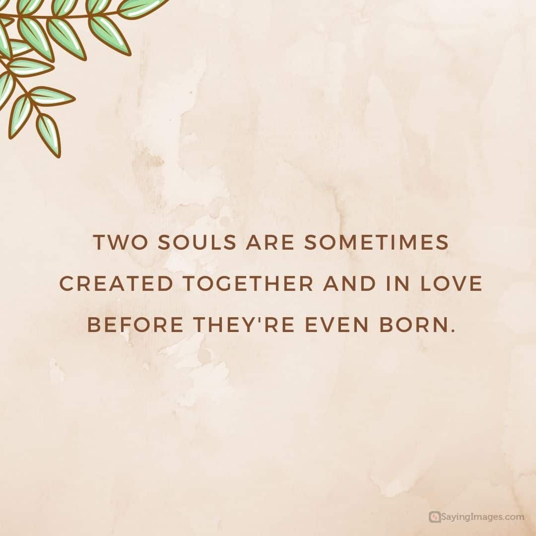 Two souls are sometimes created together and in love before they're even born quote
