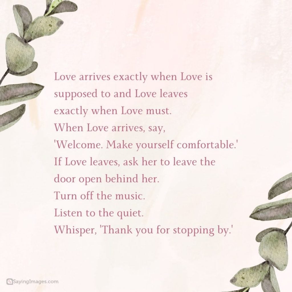 love arrives quotes