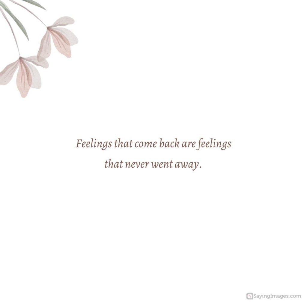 Feelings never went away