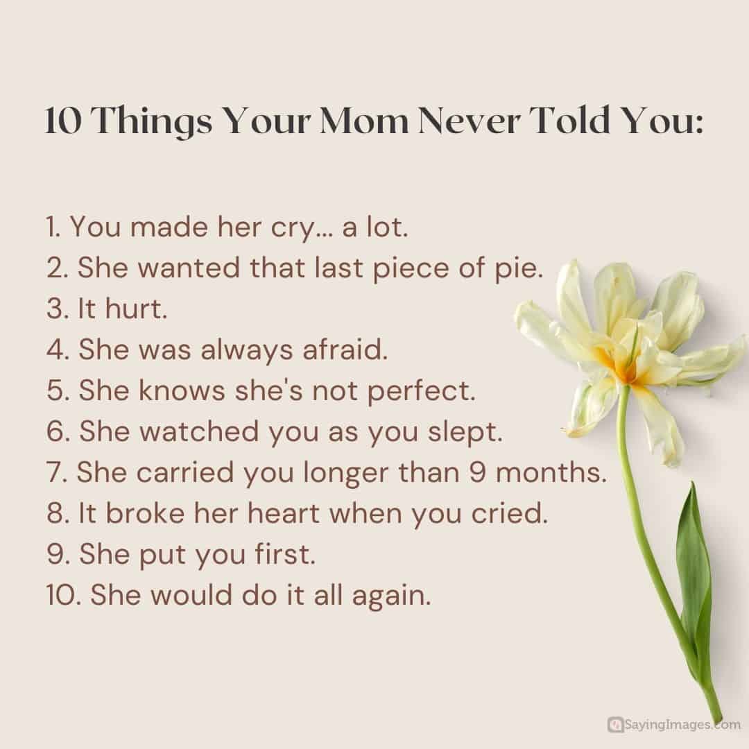10 things your mom never told you quote