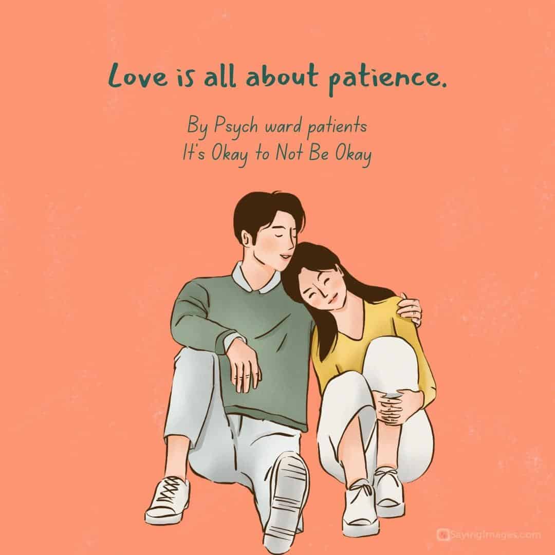 Love is all about patience quote