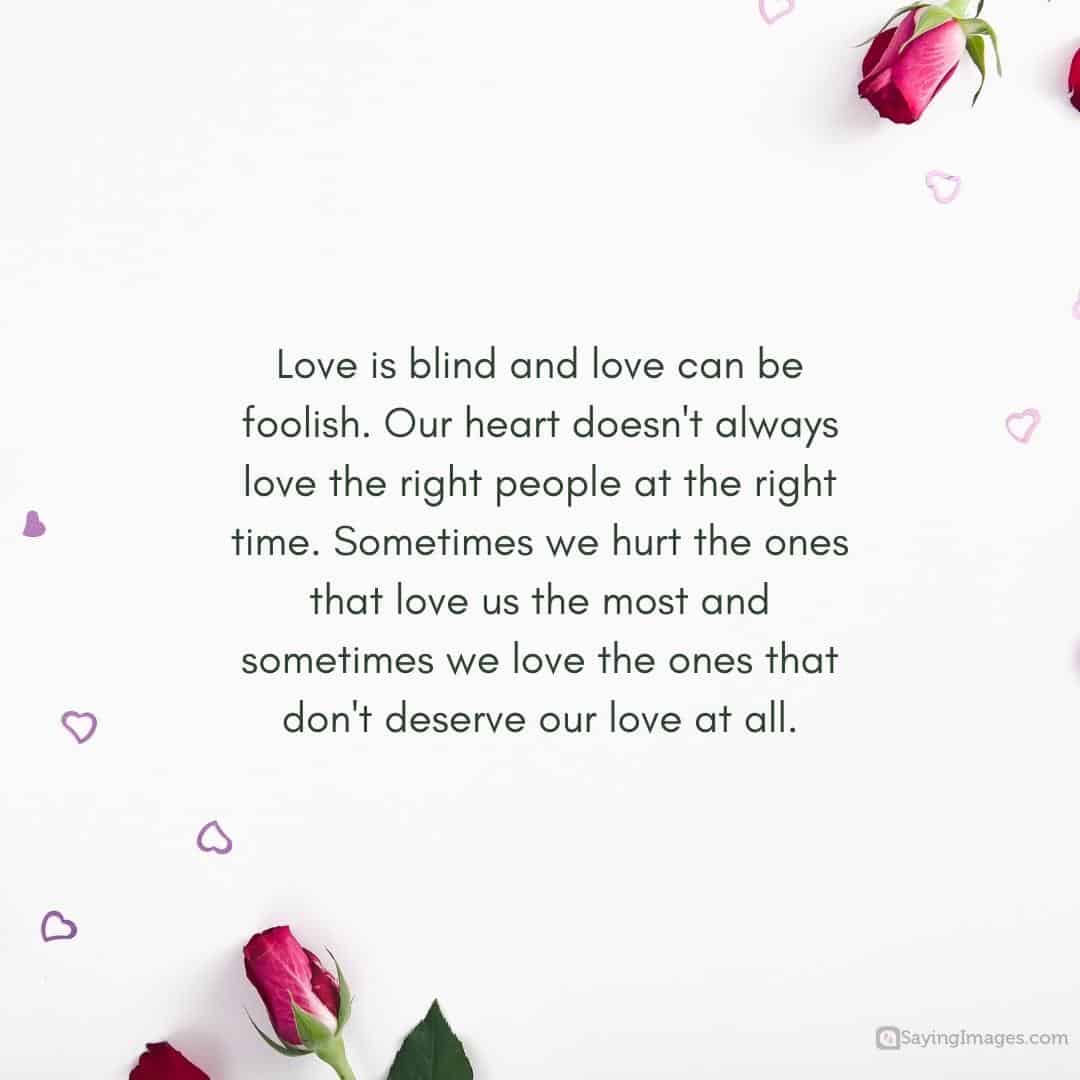 Love is blind and foolish quote image