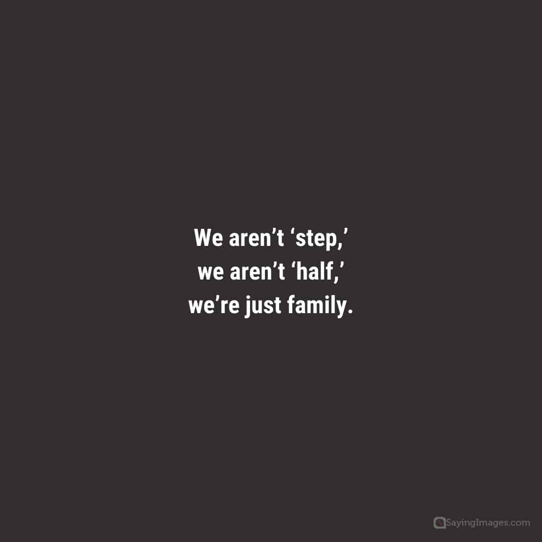 We aren’t ‘step,’ we aren’t ‘half,’ we’re just family quote