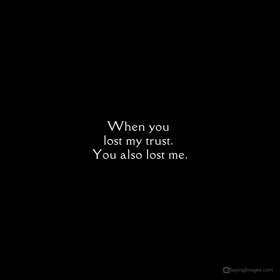 When you lost my trust. You also lost me. quote
