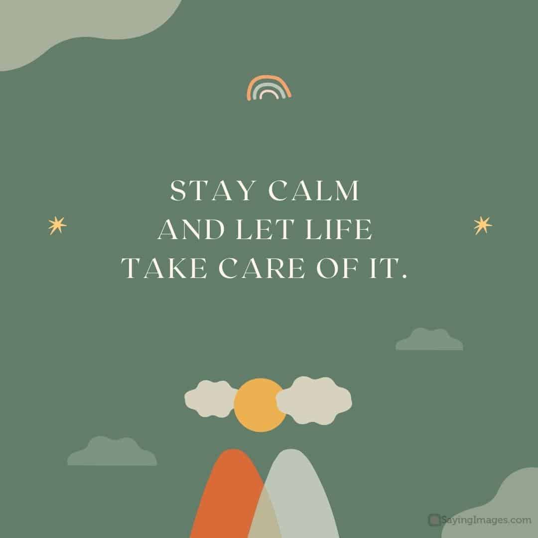 Stay calm and let Life take care of it quote