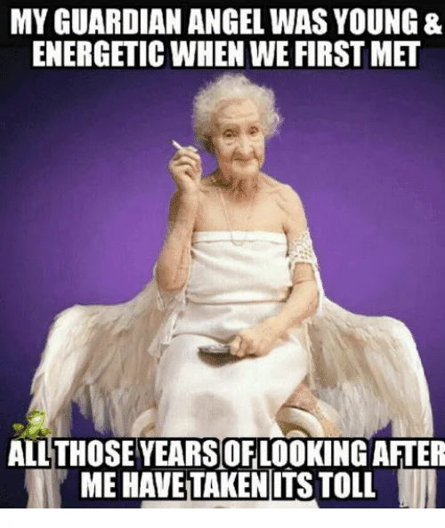 All those years taking care of me Angel Meme