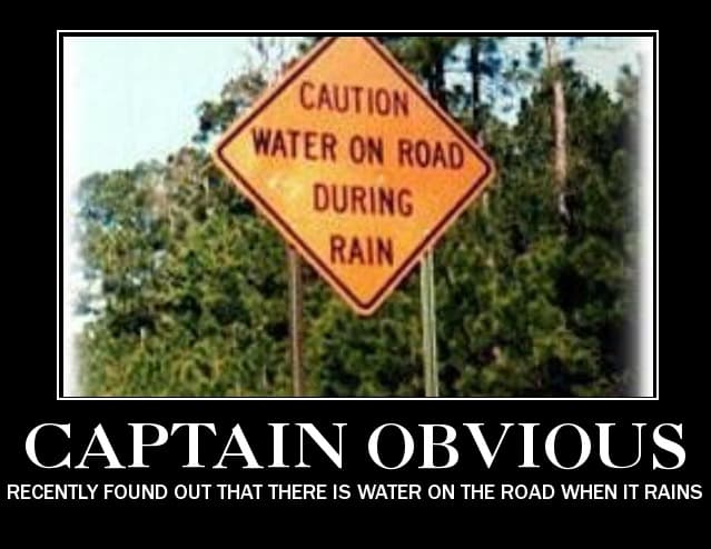 Rain on the road Captain obvious Meme