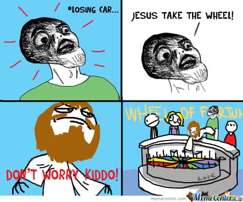 Wheel of fortune Jesus take the wheel Meme