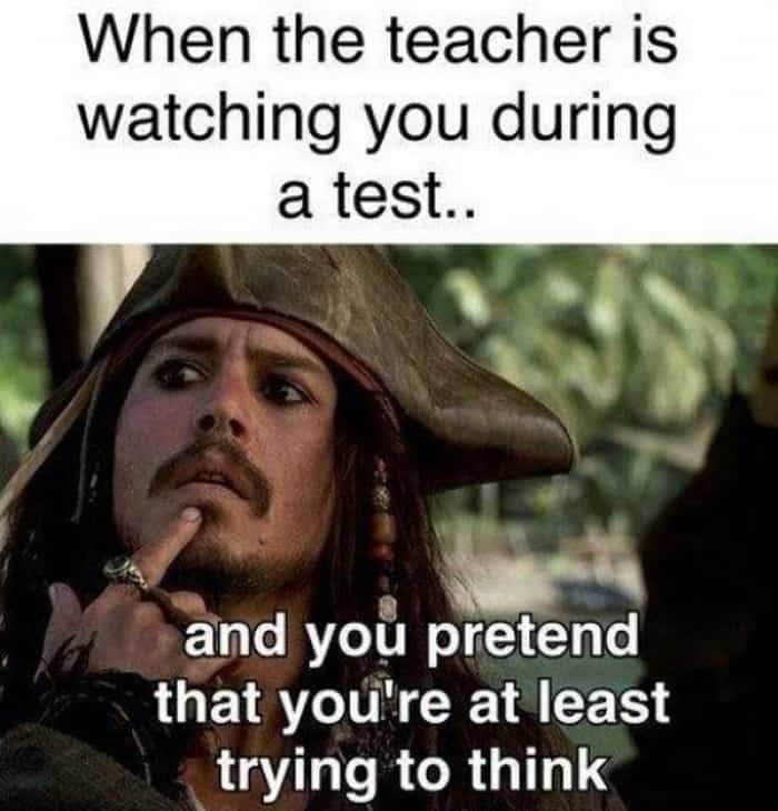 When teacher is watching you Test Meme