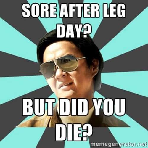 after leg day sore meme