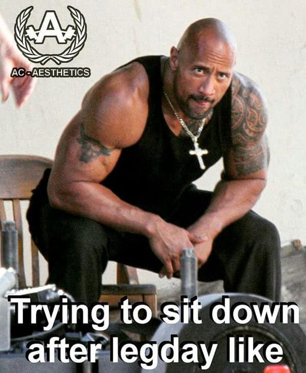 after leg day trying to sit down meme