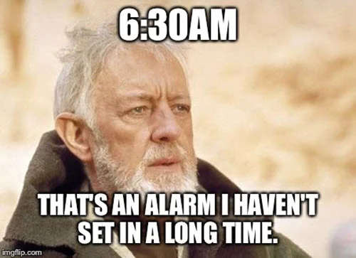 back to work alarm meme